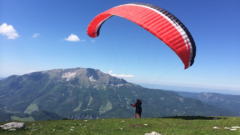 Das Paradies zum Paragleiten, © Bergbahnen Mitterbach/Abl